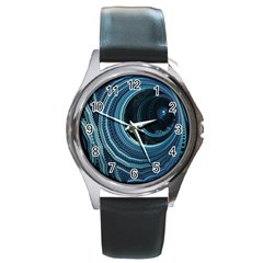 Fractal Round Metal Watch by Sparkle