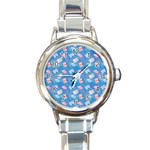 Notepads Pens And Pencils Round Italian Charm Watch Front