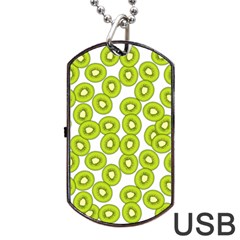 Kiwi Pattern Dog Tag Usb Flash (two Sides) by Valentinaart