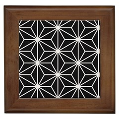 Black And White Pattern Framed Tile by Valentinaart