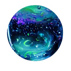 Blue Galaxy Mini Round Pill Box by Dazzleway