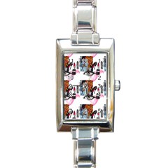 Fashion Faces Rectangle Italian Charm Watch by Sparkle