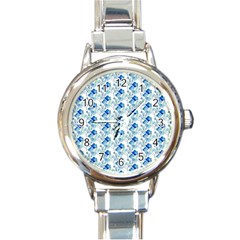 Flowers Pattern Round Italian Charm Watch by Sparkle