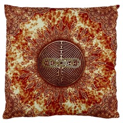 Chartres Double Infinity Antique Mandala Standard Flano Cushion Case (two Sides) by EDDArt