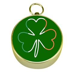 Shamrock Irish Clover St Patrick Gold Compasses by yoursparklingshop