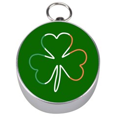 Shamrock Irish Clover St Patrick Silver Compasses by yoursparklingshop