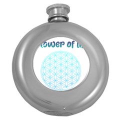 Flower Of Life  Round Hip Flask (5 Oz) by tony4urban