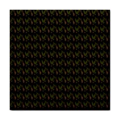 Fern Pattern 2 Black Tile Coaster by violetheavensky