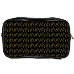 Fern Pattern 2 Black Toiletries Bag (two Sides) by violetheavensky