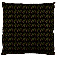 Fern Pattern 2 Black Large Cushion Case (two Sides) by violetheavensky