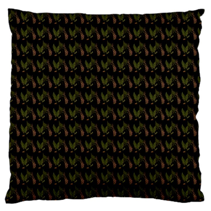 Fern Pattern 2 Black Standard Flano Cushion Case (One Side)