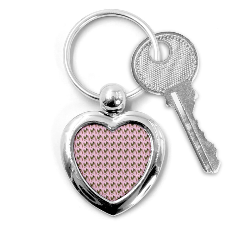 Fern Pattern 2 Pink Key Chain (Heart)