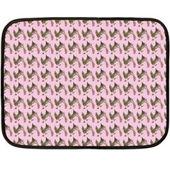 Fern Pattern 2 Pink Fleece Blanket (mini) by violetheavensky