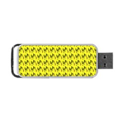 Fern Pattern 2 Yellow Portable Usb Flash (one Side) by violetheavensky