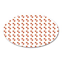 Kawaii Pumpkin Patt White Oval Magnet by violetheavensky