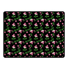 Pink Carnation Black Fleece Blanket (small) by violetheavensky