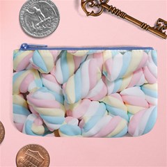 Rainbow-cake-layers Marshmallow-candy-texture Large Coin Purse by jellybeansanddinosaurs