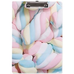 Rainbow-cake-layers Marshmallow-candy-texture A4 Clipboard by jellybeansanddinosaurs