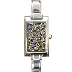 Floral Rectangle Italian Charm Watch by Sparkle