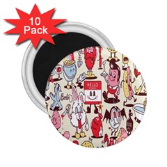 Retro Food 2 25  Magnets (10 Pack)  by Sparkle