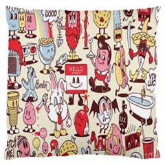 Retro Food Large Flano Cushion Case (two Sides) by Sparkle