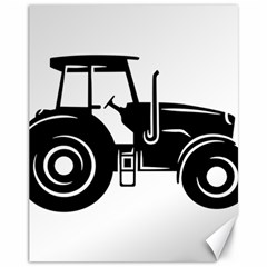 Black-farm-tractor-cut Canvas 11  X 14  by DinzDas