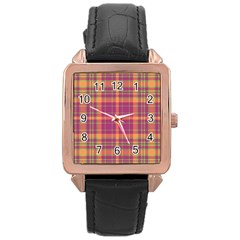 Tartan 9 Rose Gold Leather Watch  by tartantotartanspink2