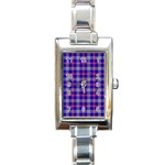 Tartan 2 Rectangle Italian Charm Watch Front