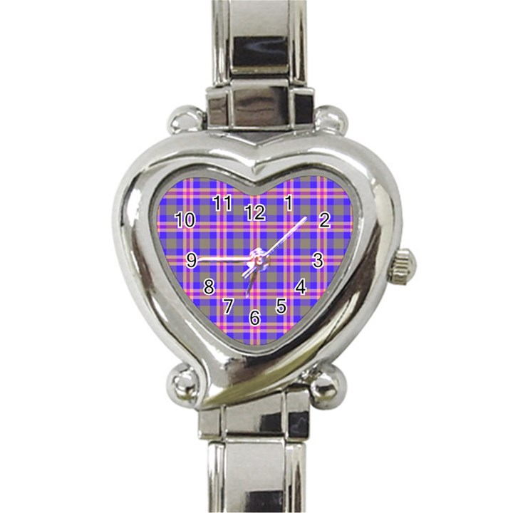 Tartan Purple Heart Italian Charm Watch