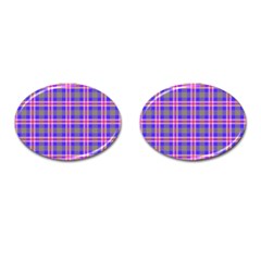 Tartan Purple Cufflinks (oval) by tartantotartanspink2