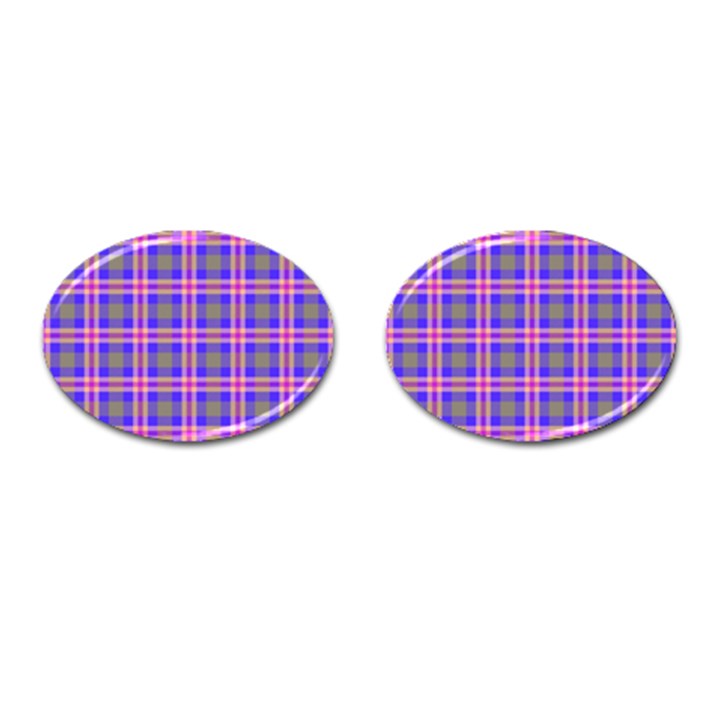 Tartan Purple Cufflinks (Oval)