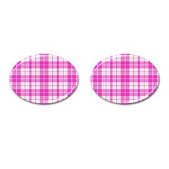 Pink Tartan Cufflinks (oval) by tartantotartanspink2