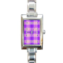 Pink Tartan 6 Rectangle Italian Charm Watch by tartantotartanspink2