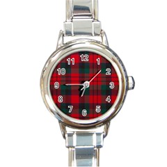 Macduff Modern Tartan Round Italian Charm Watch by tartantotartansreddesign2