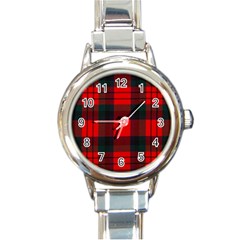 Macduff Modern Tartan 2 Round Italian Charm Watch by tartantotartansreddesign2