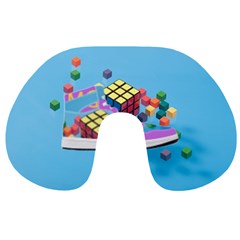 Floating-cubes-on-blue Backgrounderaser 20220422 203144521 Backgrounderaser 20220422 203216276 Travel Neck Pillow by marthatravis1968