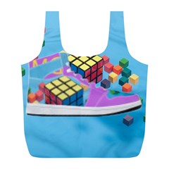 Floating-cubes-on-blue Backgrounderaser 20220422 203144521 Backgrounderaser 20220422 203216276 Full Print Recycle Bag (l) by marthatravis1968