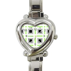 Agender Flag Plaid Heart Italian Charm Watch by WetdryvacsLair