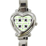 Agender Flag Plaid Heart Italian Charm Watch Front