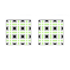 Agender Flag Plaid Cufflinks (square) by WetdryvacsLair