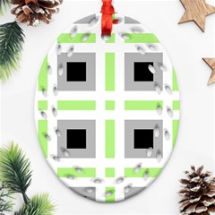 Agender Flag Plaid Ornament (oval Filigree) by WetdryvacsLair