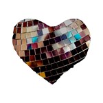 Funky Disco Ball Standard 16  Premium Heart Shape Cushions Front