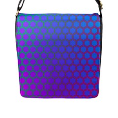 Hex Circle Points Vaporwave One Flap Closure Messenger Bag (l) by WetdryvacsLair