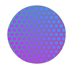 Hex Circle Points Vaporwave One Mini Round Pill Box by WetdryvacsLair