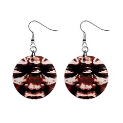 Creepy Head Portrait Artwork Mini Button Earrings by dflcprintsclothing