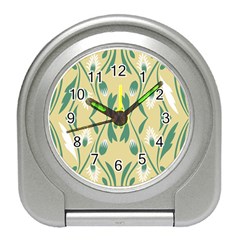 Folk Flowers Print Floral Pattern Ethnic Art Travel Alarm Clock by Eskimos