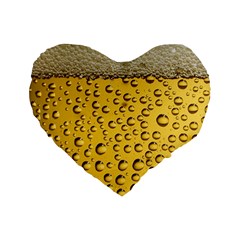 Beer Bubbles Standard 16  Premium Heart Shape Cushions by Wegoenart