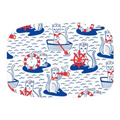 Nautical Cats Seamless Pattern Mini Square Pill Box by Jancukart