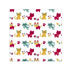 Pattern With Cute Cats Square Satin Scarf (30  X 30 ) by Jancukart