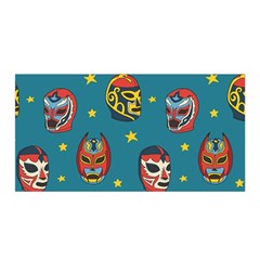 Mask Pattern Satin Wrap 35  X 70  by Jancukart